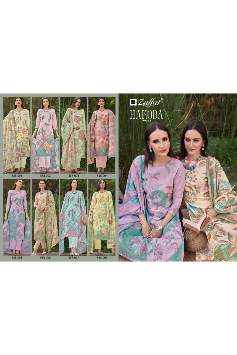 Zulfat Hakoba Vol-2 Designer Cotton Printed Dress Material Wholesalers