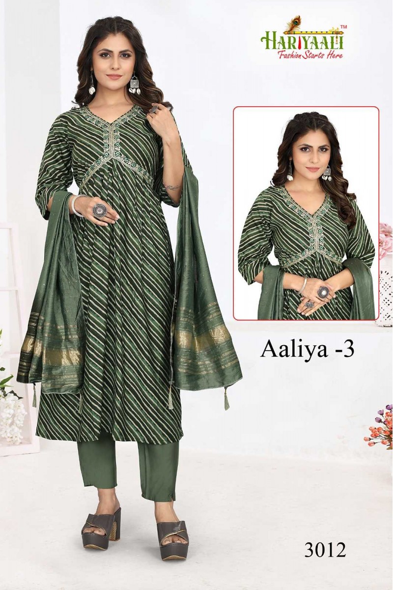 Hariyali Aaliya Vol-3-3012 Anarkali Style Size Set Kurtis Set Collection