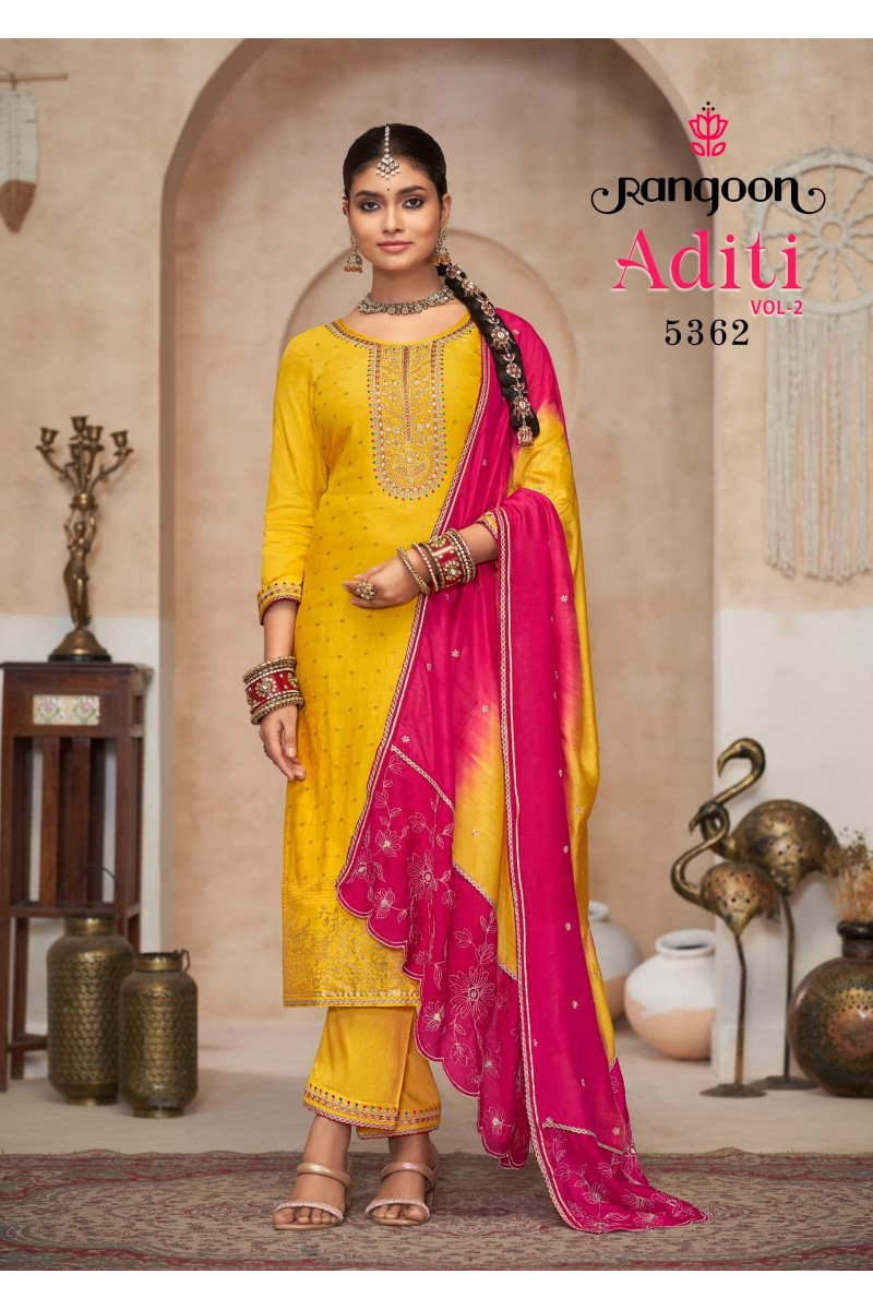 Rangoon Aditi Vol-2 Exclusive Designer Kurti Pant With Dupatta Catalogue