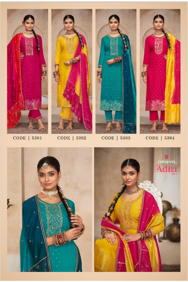 Rangoon Aditi Vol-2 Exclusive Designer Kurti Pant With Dupatta Catalogue