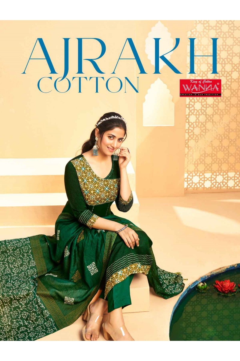 You(Wanna) Ajrakh Cotton Fancy Kurti Pant With Dupatta Collection