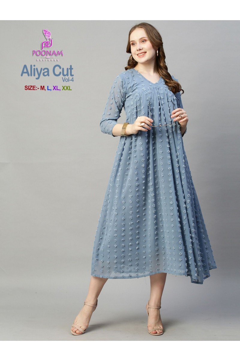 Aliya Cut Vol-4 Georgette Designer Gown Catalogue Set Collection