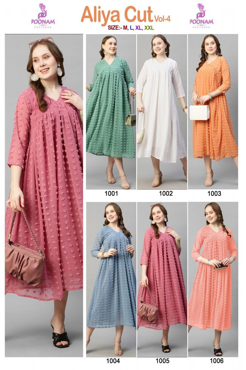 Aliya Cut Vol-4 Georgette Designer Gown Catalogue Set Collection