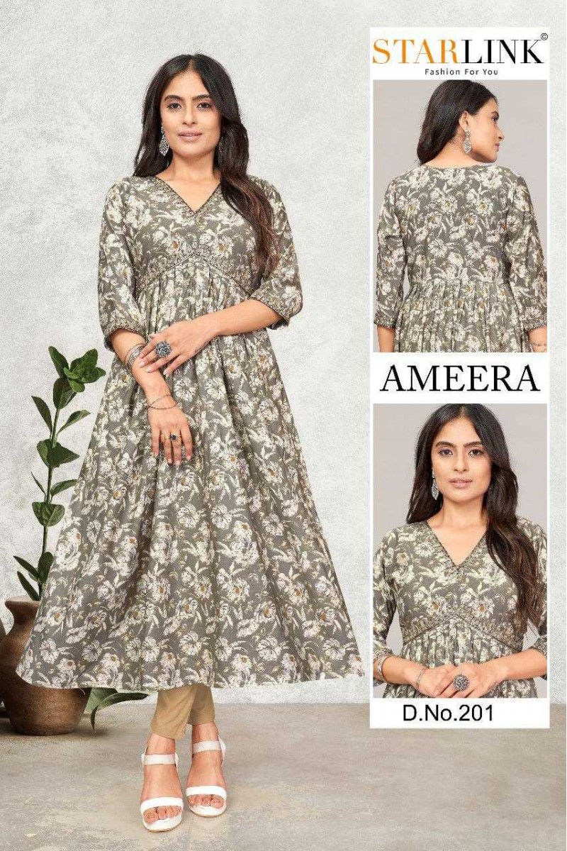 Starlink Ameera-201 Anarkali Style Size Set Women Wear Kurtis Set