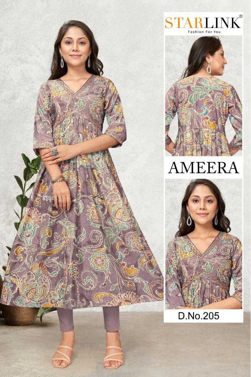 Starlink Ameera-205 Anarkali Style Size Set Women Wear Kurtis Set
