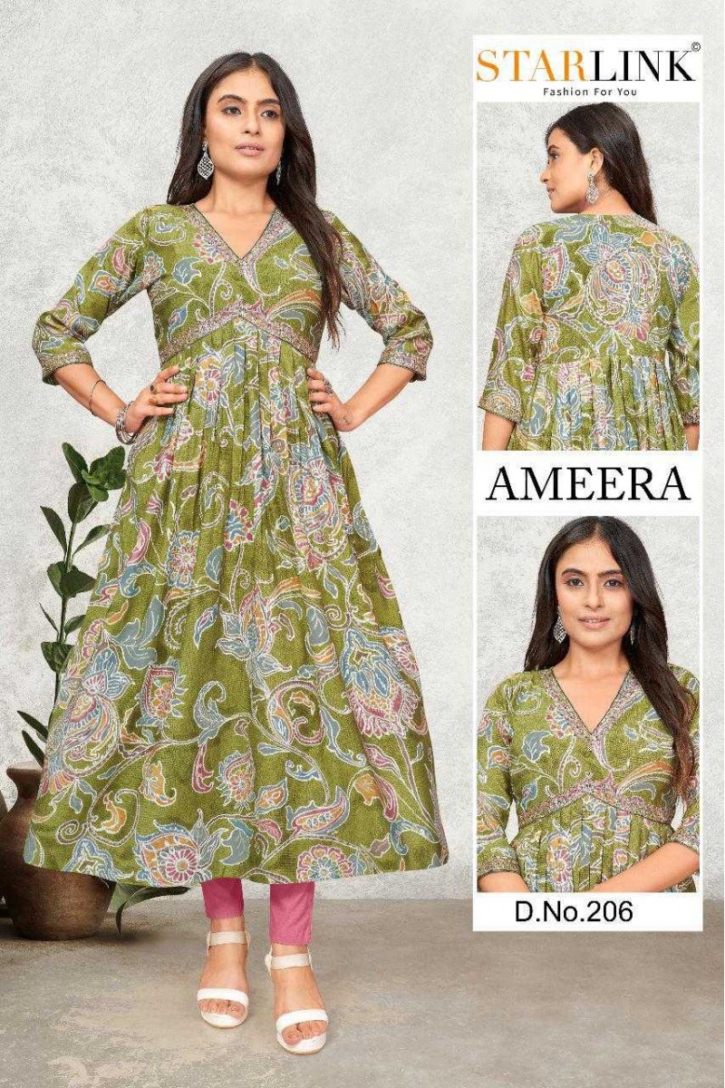Starlink Ameera-206 Anarkali Style Size Set Women Wear Kurtis Set