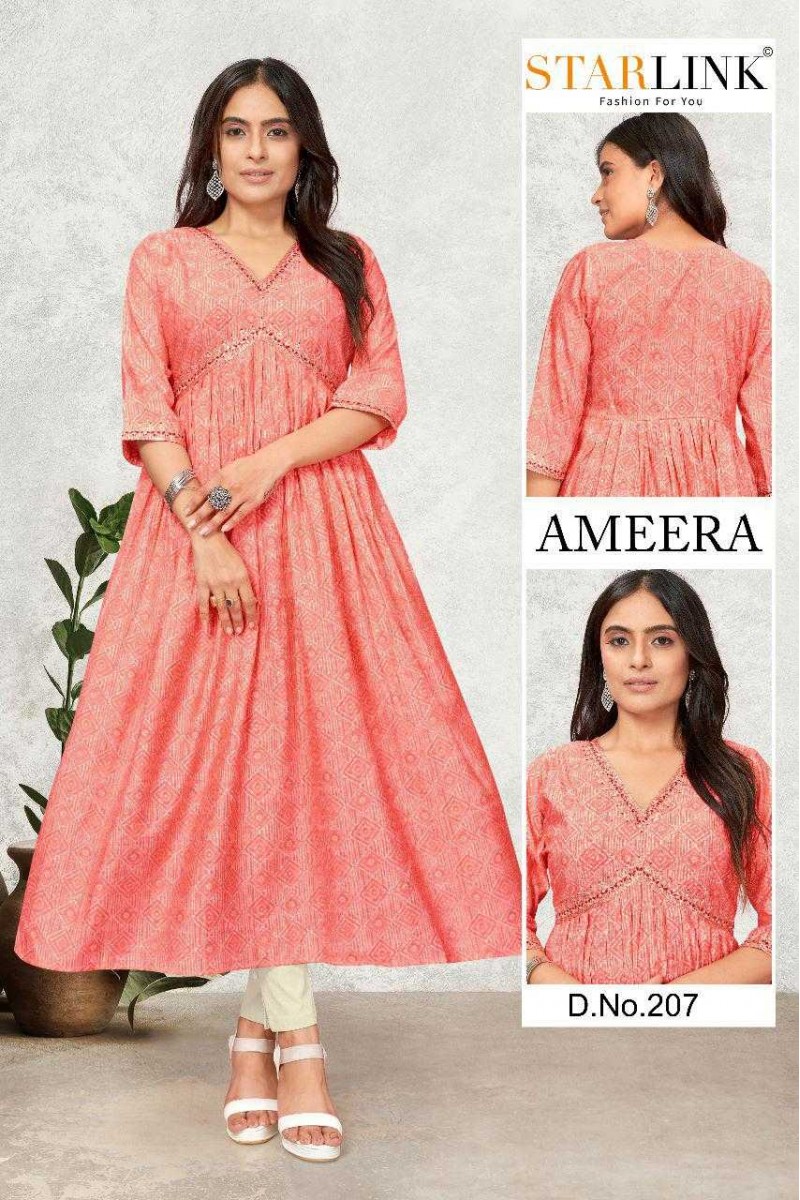 Starlink Ameera-207 Anarkali Style Size Set Women Wear Kurtis Set