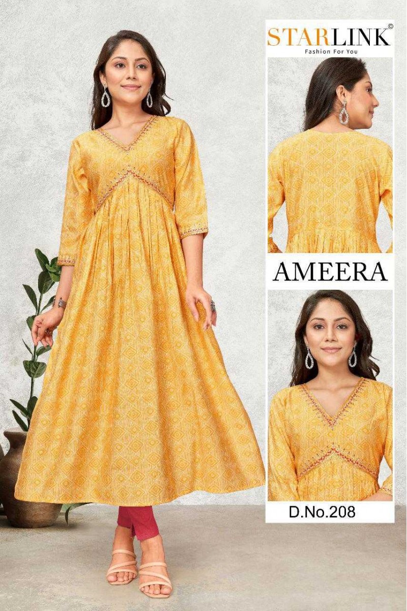 Starlink Ameera-208 Anarkali Style Size Set Women Wear Kurtis Set