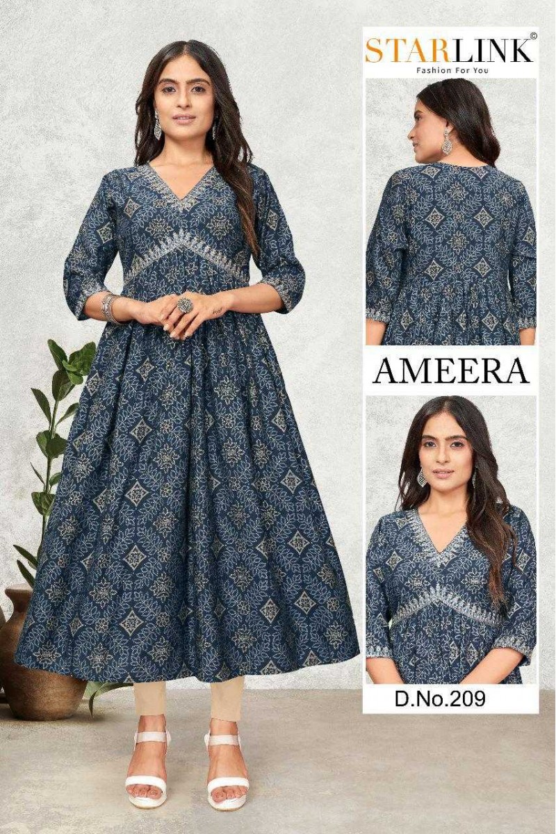 Starlink Ameera-209 Anarkali Style Size Set Women Wear Kurtis Set