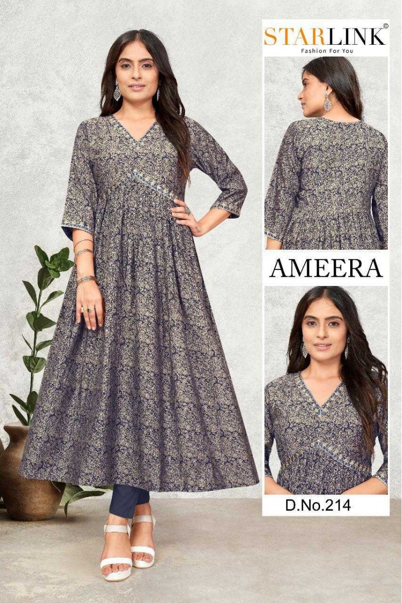 Starlink Ameera-214 Anarkali Style Size Set Women Wear Kurtis Set