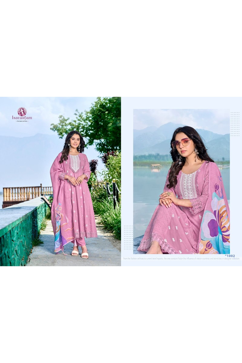 Isavasyam Anarkali Women's Wear Cotton With Chikan Work Kurtis Supplier