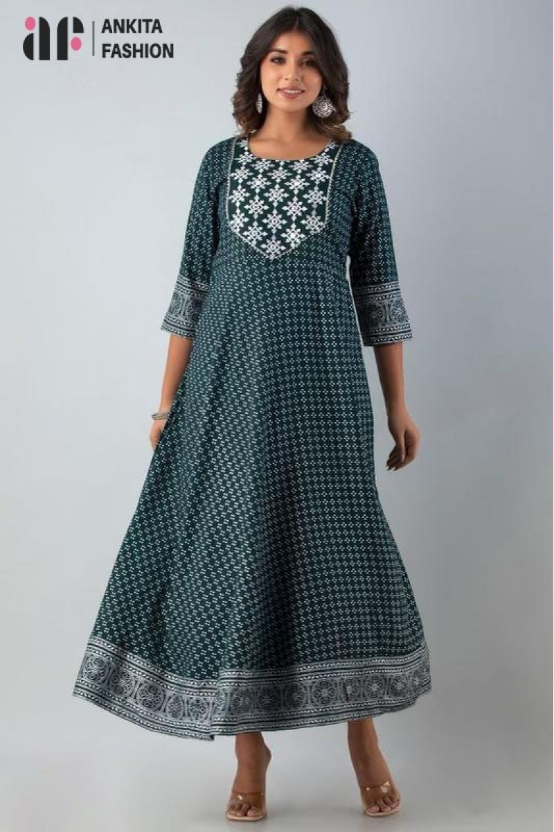 Ankita Fashion-003 Foil Printed Ethnic Wear Size Kurtis Set Garment