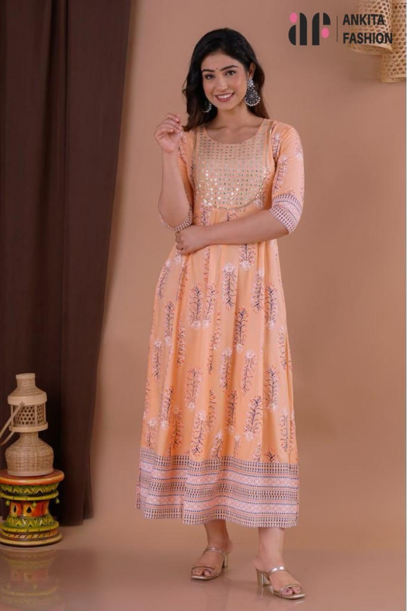 Ankita Fashion-004 Foil Printed Ethnic Wear Size Kurtis Set Garment