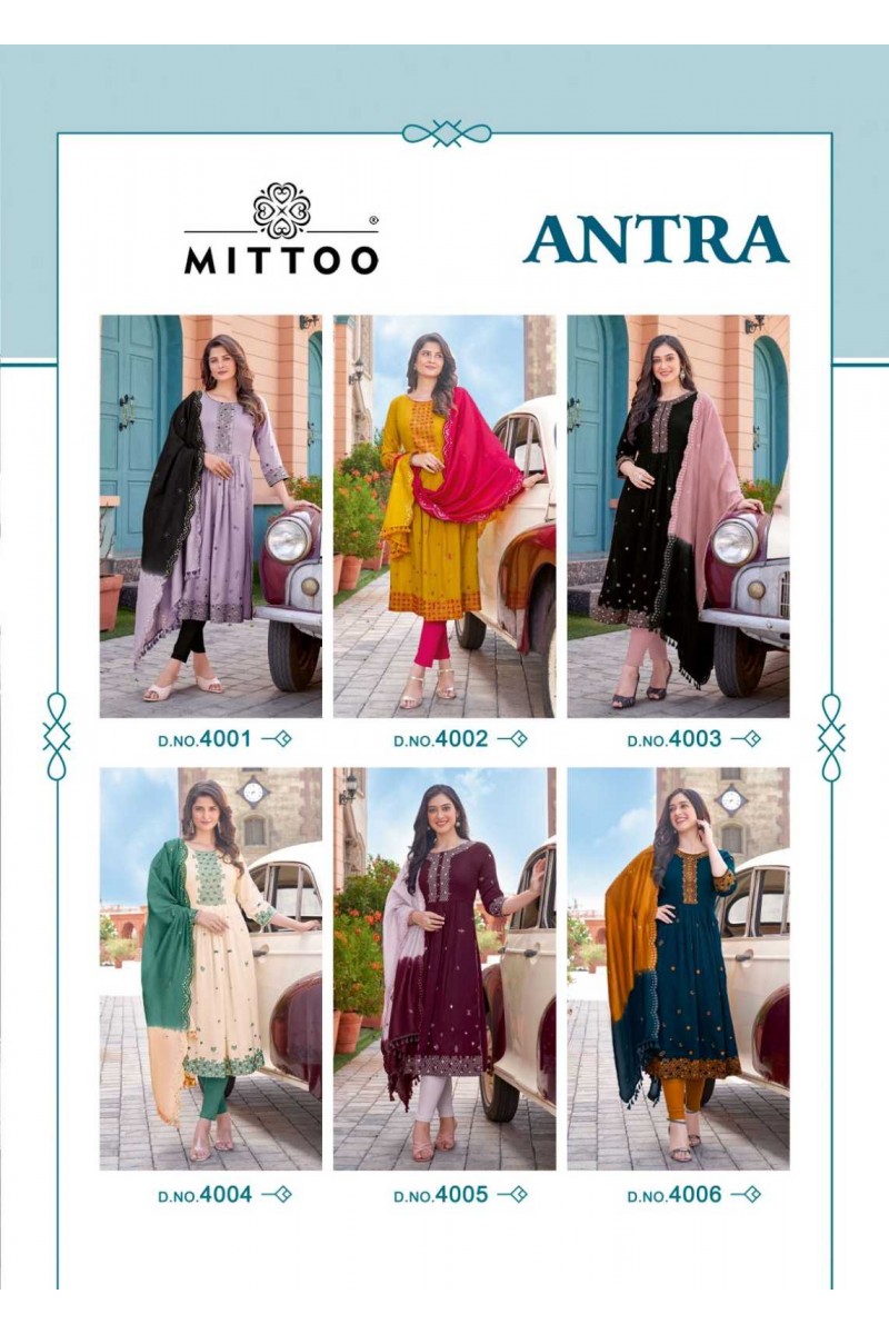 Mittoo Antra Wholesale Designer Straight Kurti Catalogue Set