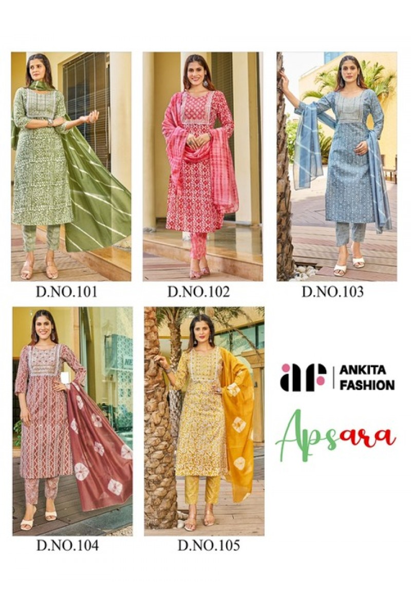 Ankita Fashion Apsara Kurti Pant With Dupatta Latest Catalogue Set