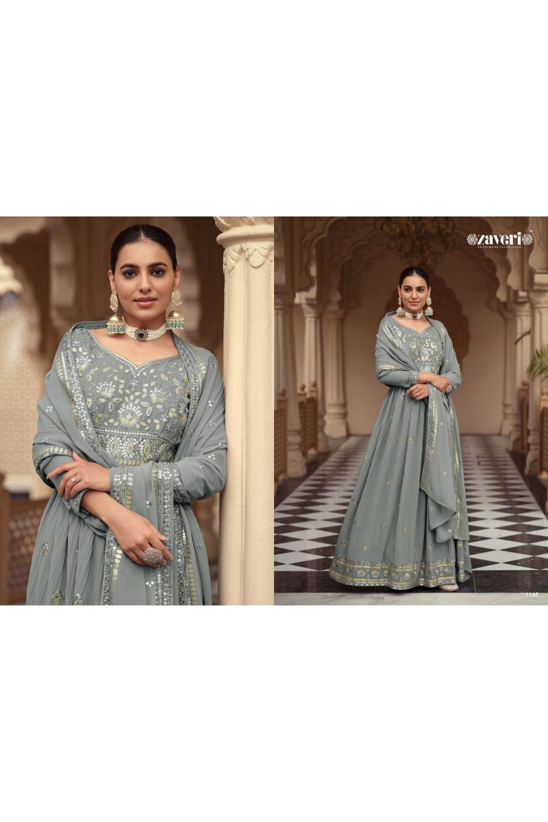 Zaveri Apsara Readymade Designer Party Wear Gown With Dupatta Latest Catalogue