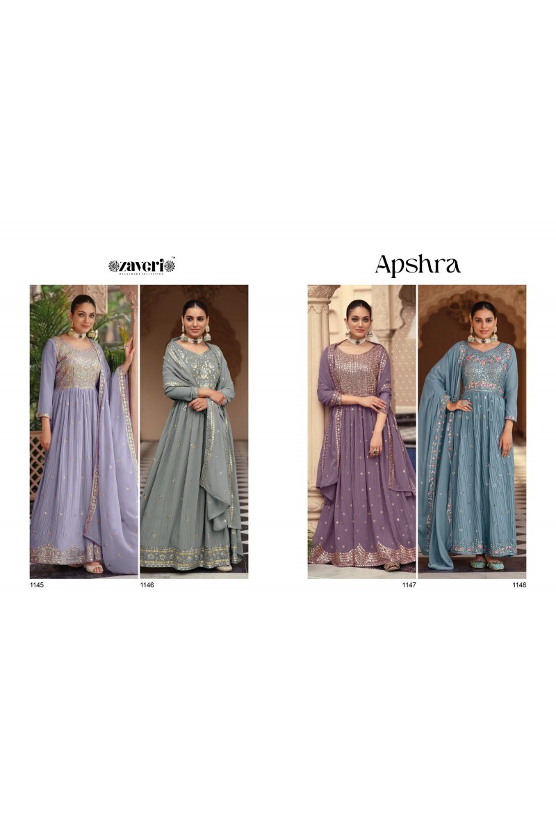 Zaveri Apsara Readymade Designer Party Wear Gown With Dupatta Latest Catalogue