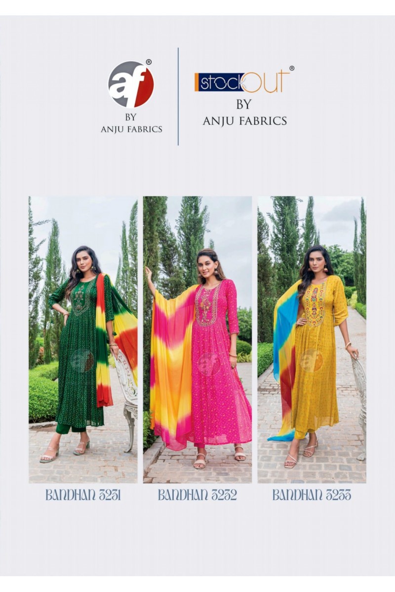 Anju Fabrics Bandhan Vol-3 Kurti With Bottom Dupatta Catalogue Set