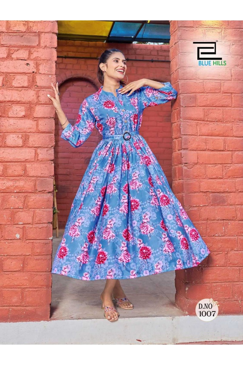 Blue Hills Bollywood Vol-1 Anarakali Style Rayon Kurti Catalogue Set