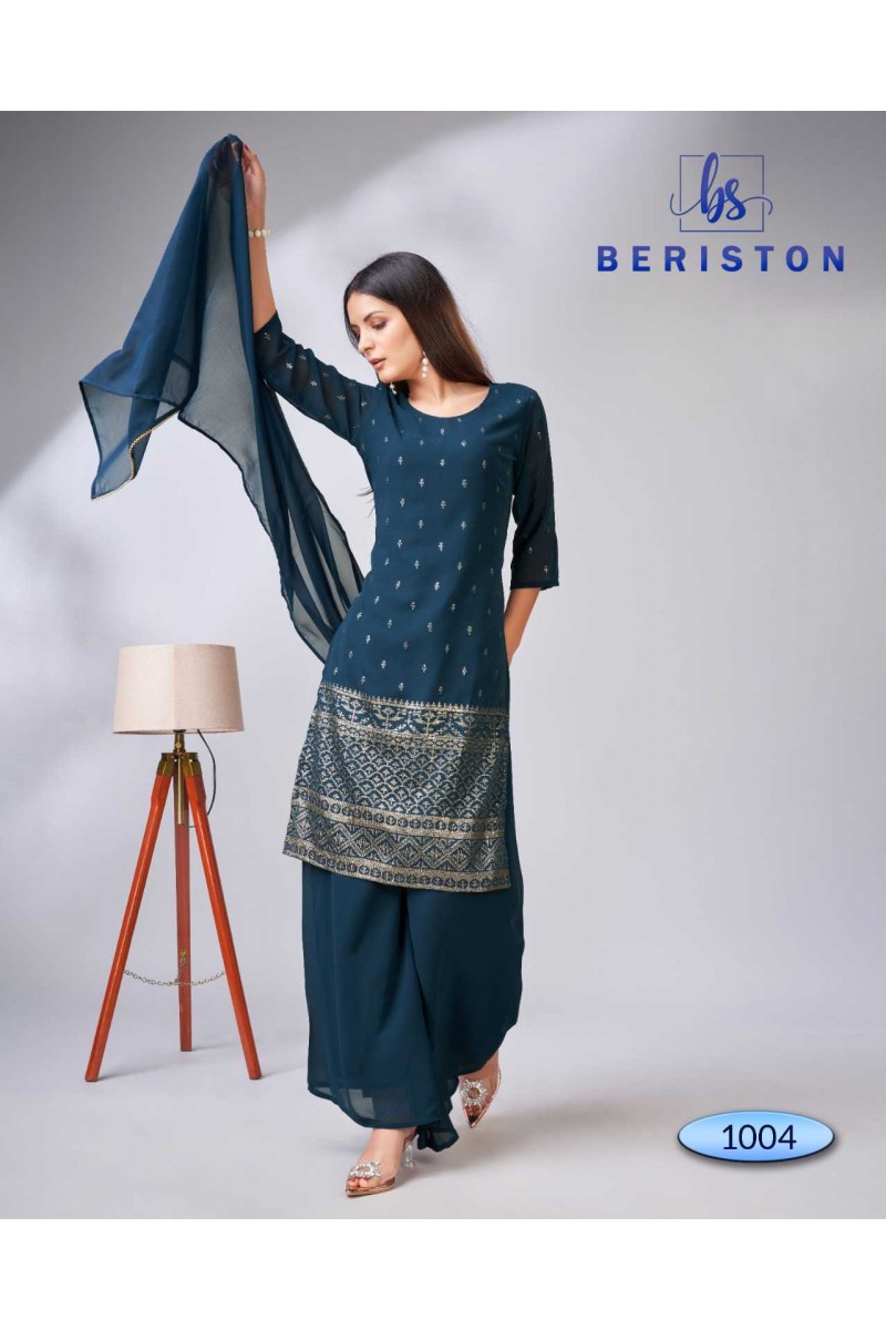 Beriston Bs Vol-10 Fancy Designer Sharara Kurti Catalog Set Garment