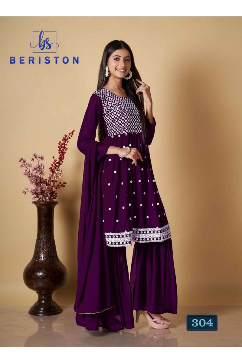 Beriston Bs Vol-3 Fancy Designer Gharara Kurti Catalog Set Garment