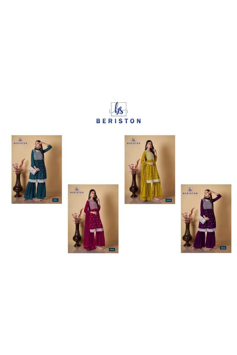 Beriston Bs Vol-3 Fancy Designer Gharara Kurti Catalog Set Garment