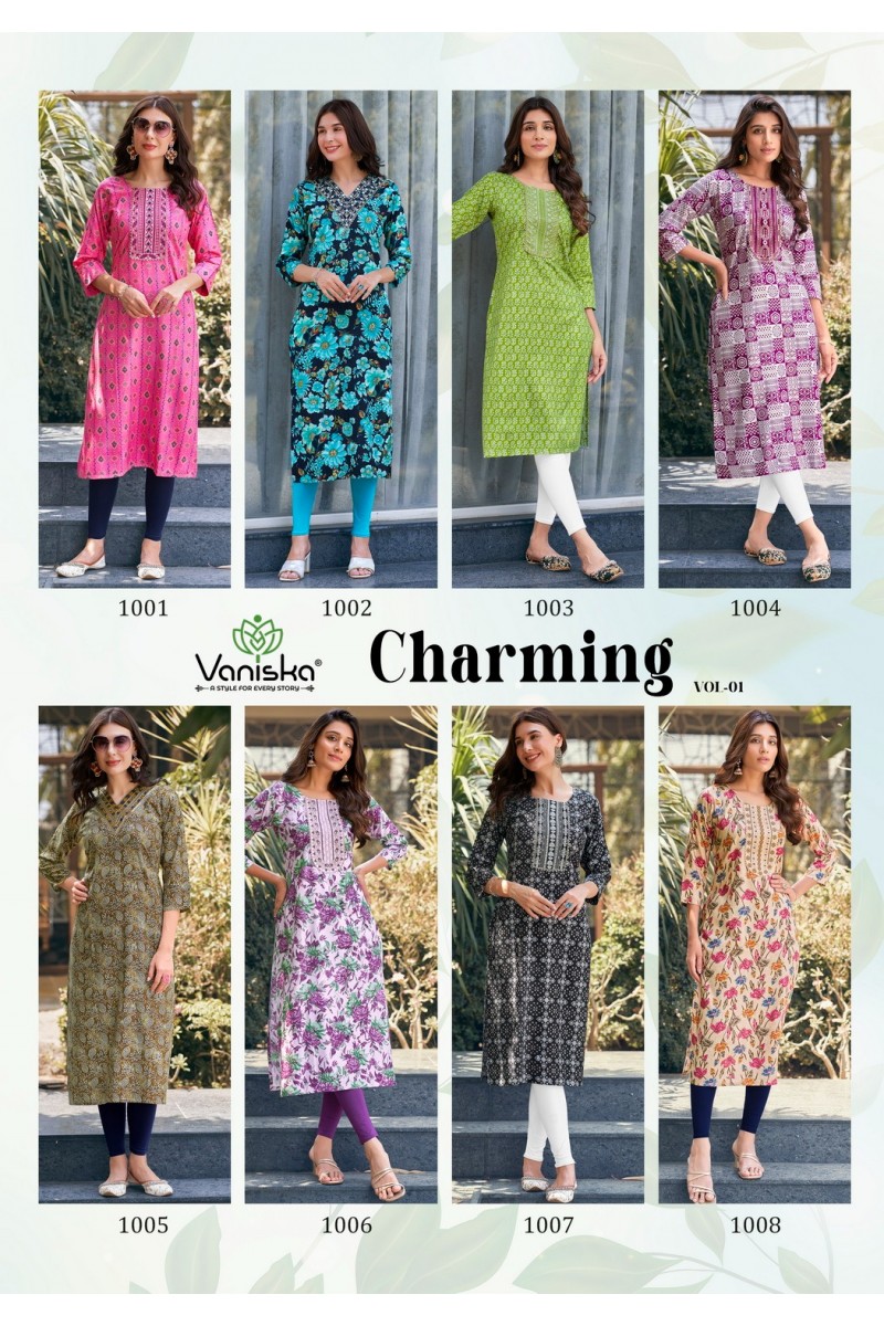 Vaniska Charming Vol-1 Daily Wear Designer Printed Only Kurtis Catalogues