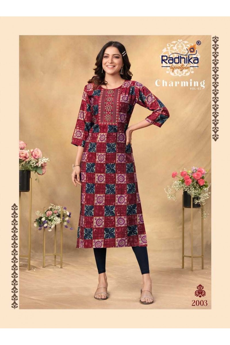 Radhika Lifestyle Charming Vol-2 Trending Kurti Set Wholesaler