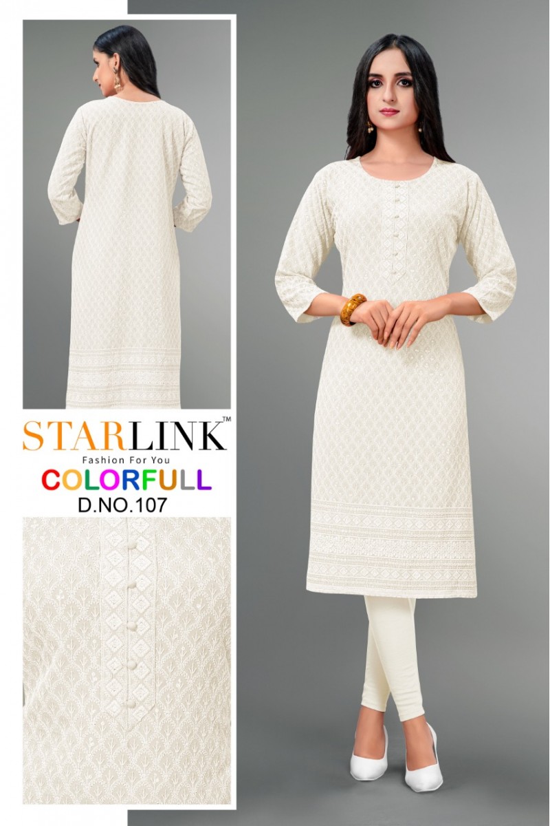Starlink Colorfull-107 Anarkali Style Size Set Wholesale Kurtis Catalog