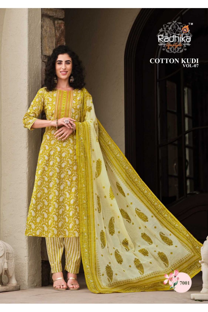 Radhika Lifestyle Cotton Candy Vol-7 Designer Kurti Catalogue Set