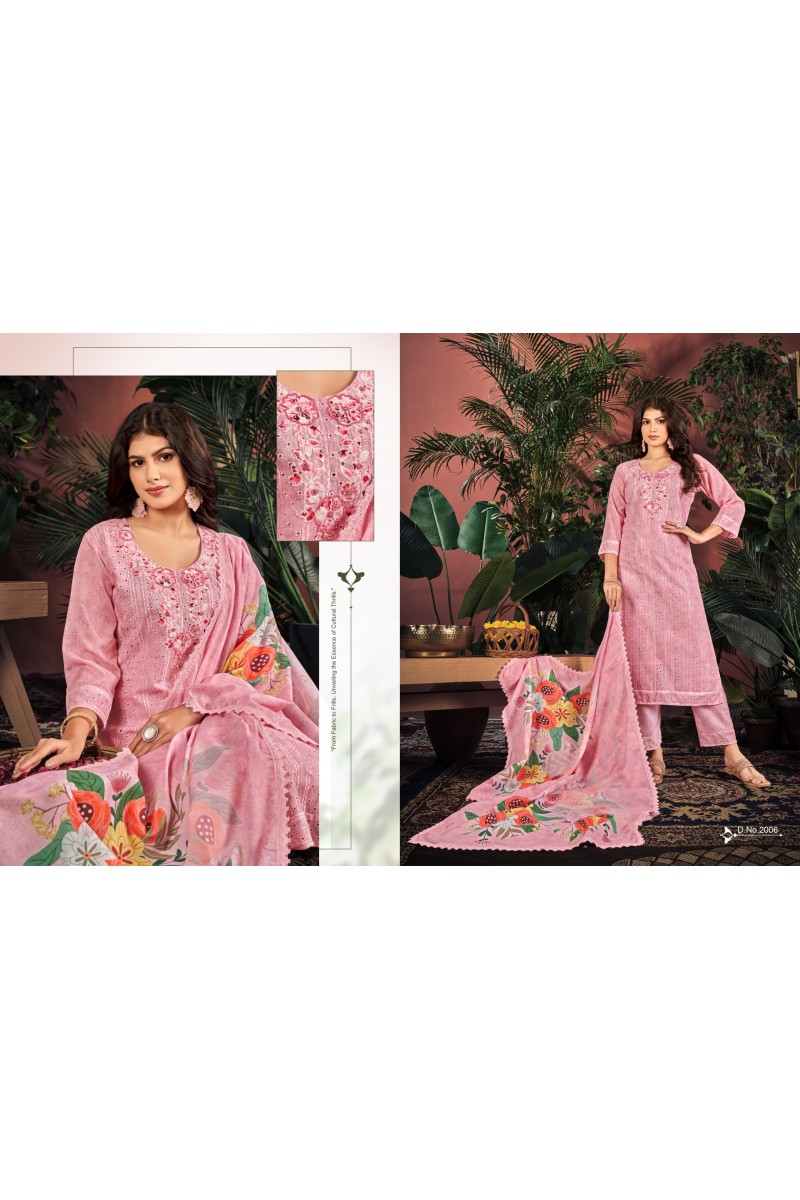 Isavasyam Cotton Chikan Applique Vol-2 Women's Wear Kurtis Collection