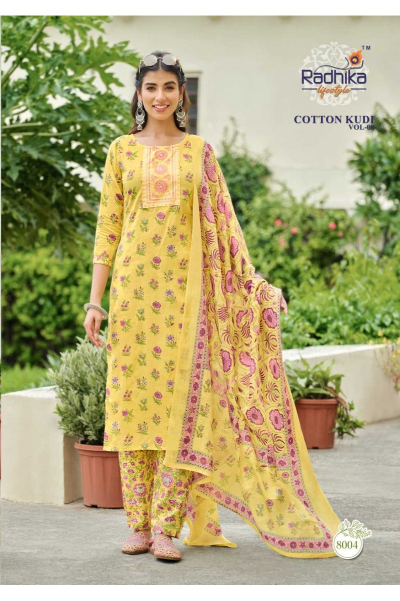Radhika Lifestyle Cotton Kudi Vol-8 Cotton Printed Ready Made Kurtis