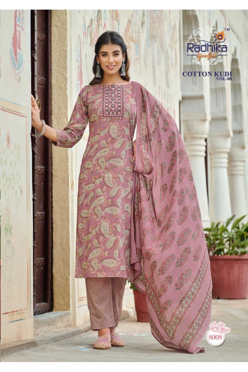 Radhika Lifestyle Cotton Kudi Vol-8 Cotton Printed Ready Made Kurtis
