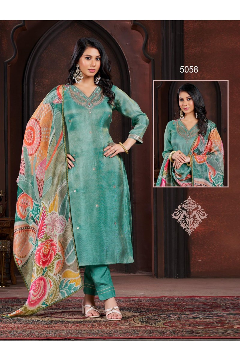 Colorx D.No-5058 Embroidery Work Beautiful Design Combo Set Kurtis