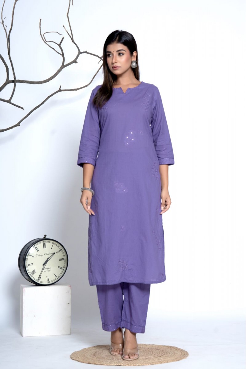 D.No-W3111 Wholesale Designer Straight Cut Cotton Combo Set Kurtis