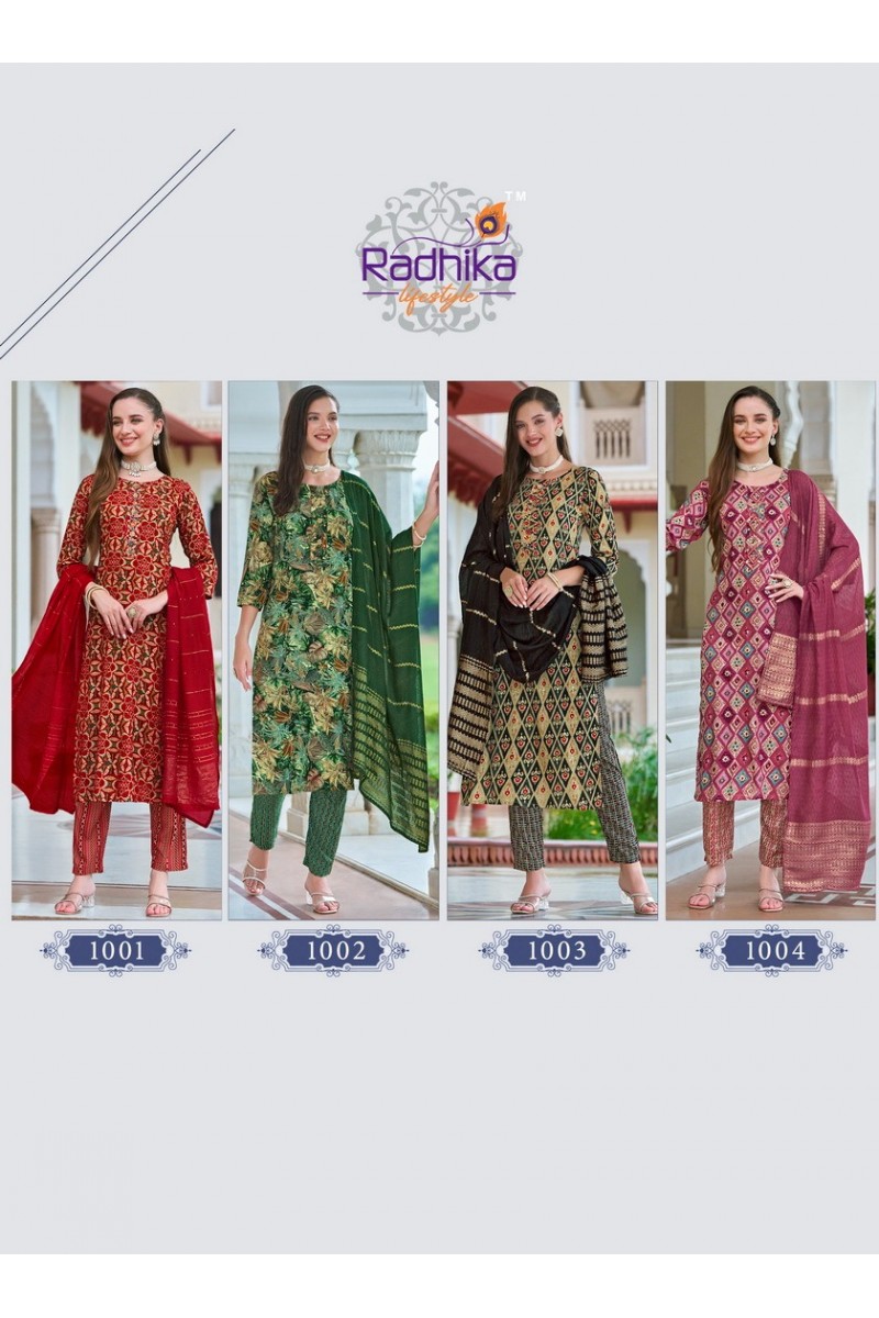 Radhika Lifestyle Fashion Eva Vol-1 Rayon Fancy Long Kurtis Wholesaler