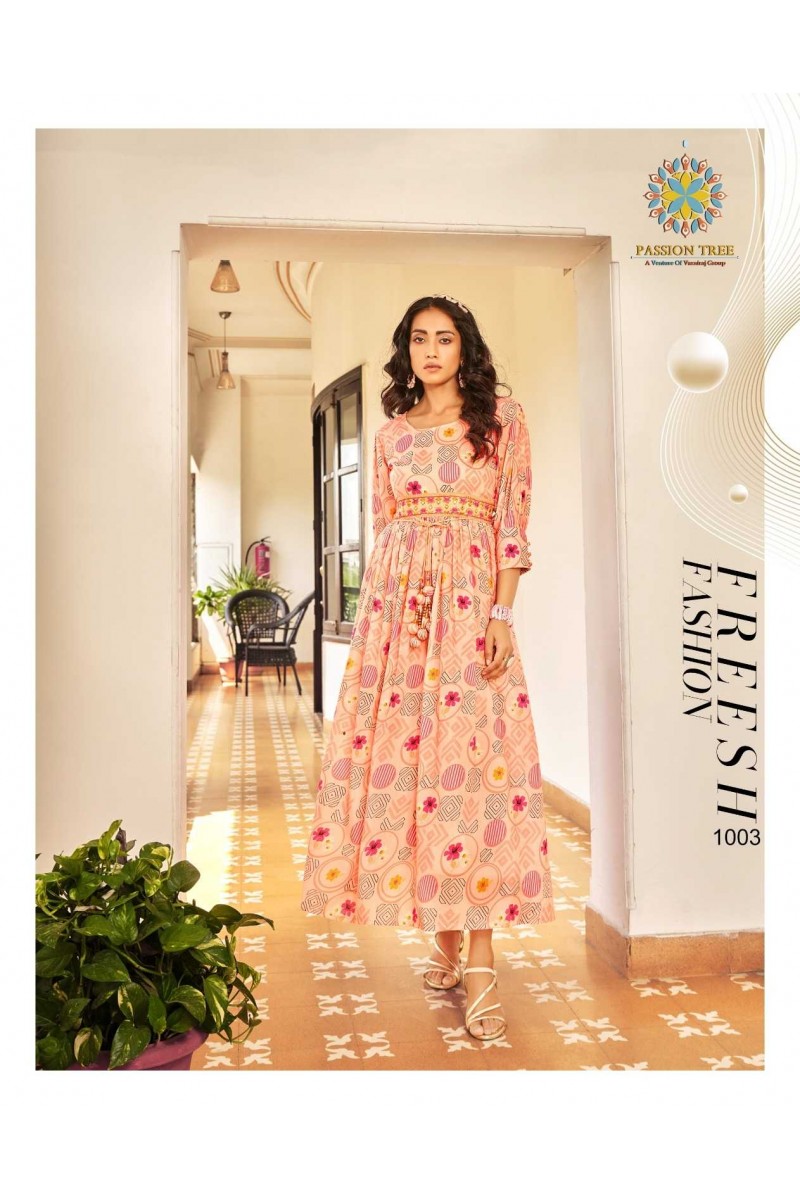 Passion Tree Fashionista Vol-1 Aliya Cut Digital Printed Kurti Catalogue Set