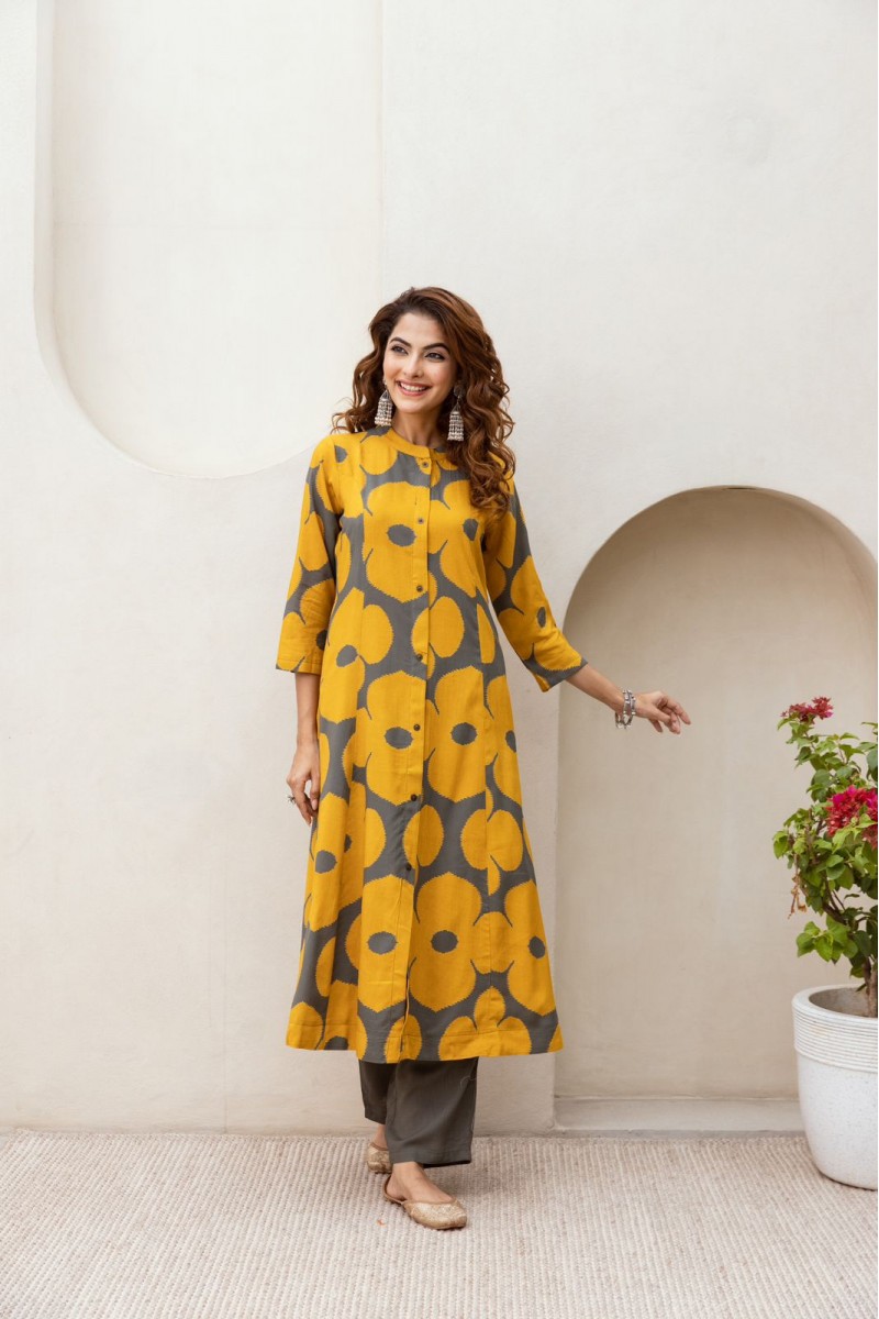 G-1103 Straight Cut Rayon Kurti Bottom With Dupatta Combo Size Set