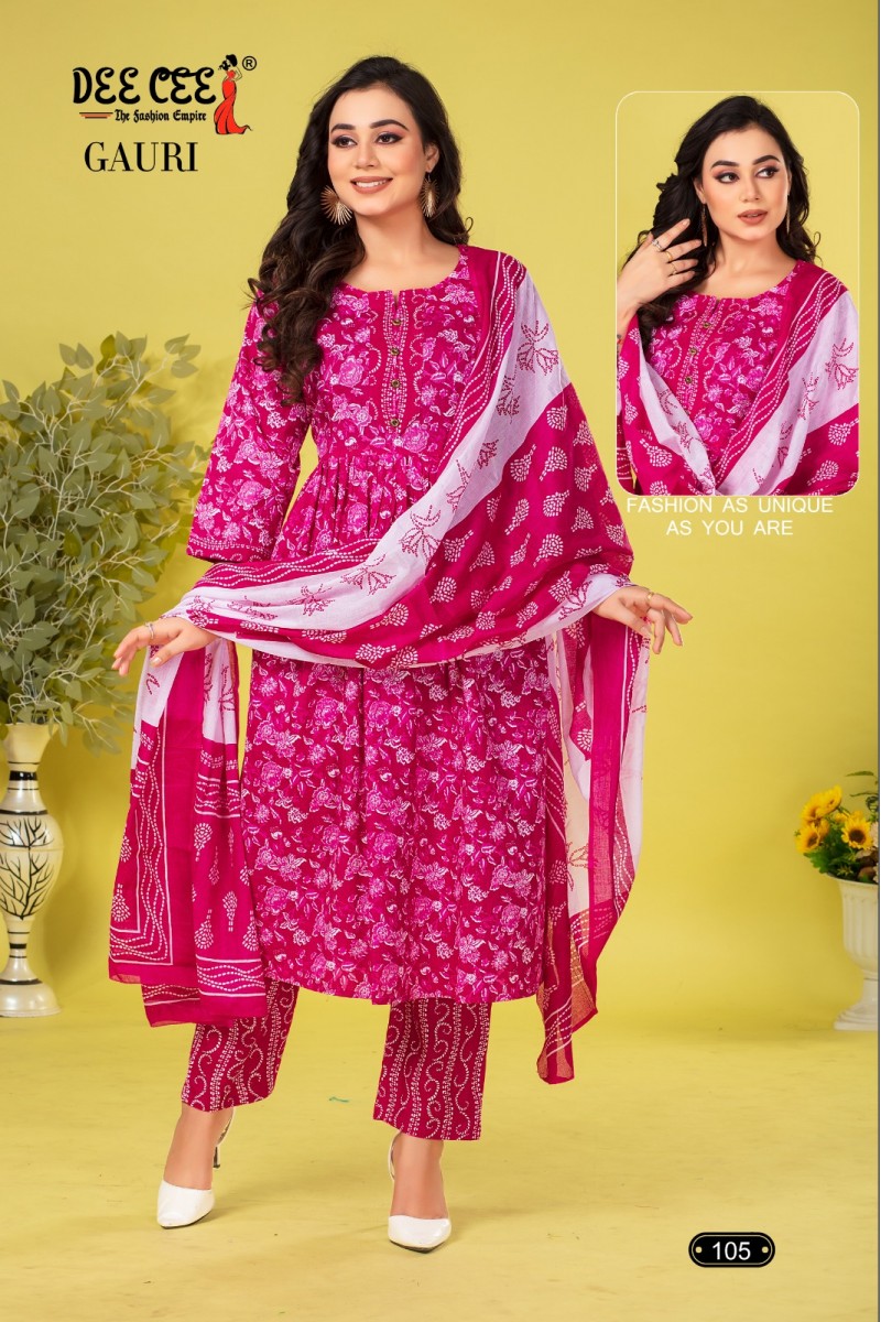 Dee Cee Gauri Designer Cotton Print Casual Wear Kurtis Manufacturer