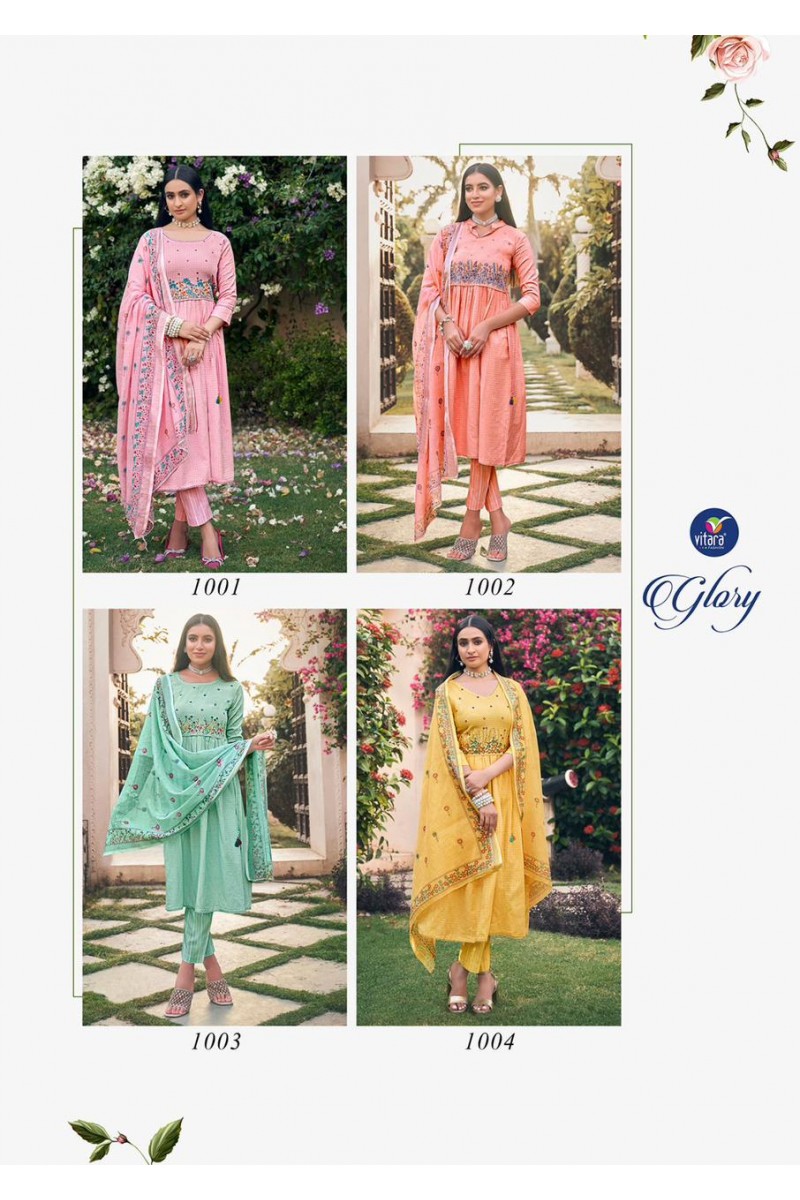 Vitara Fashion Glory Exclusive Cotton Straight Kurti Catalogue Set Garment