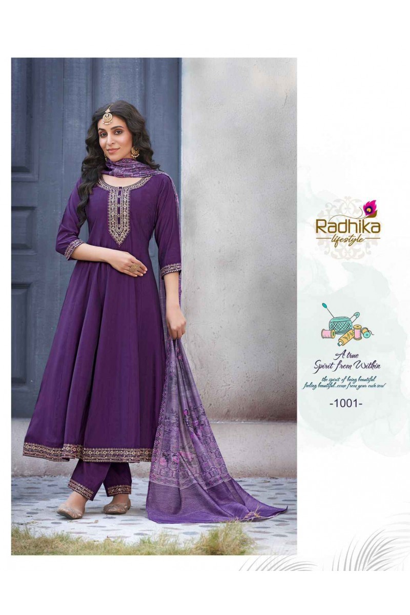 Radhika Lifestyle Gulmohar Vol-1 Roman Silk With Anarkali Style Readymade Kurtis