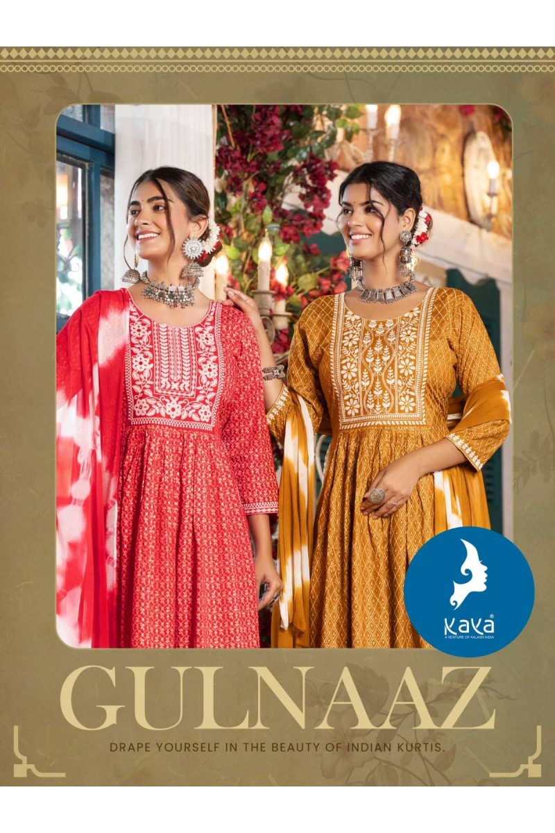 Kaya Gulnaaz Designer Readymade Naira Cut Style Kurtis Set