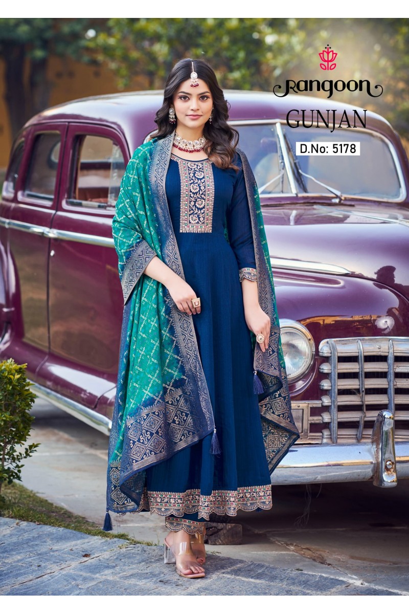 Rangoon Gunjan Anarkali Silk With Designer Readymade Kurti Wholesaler