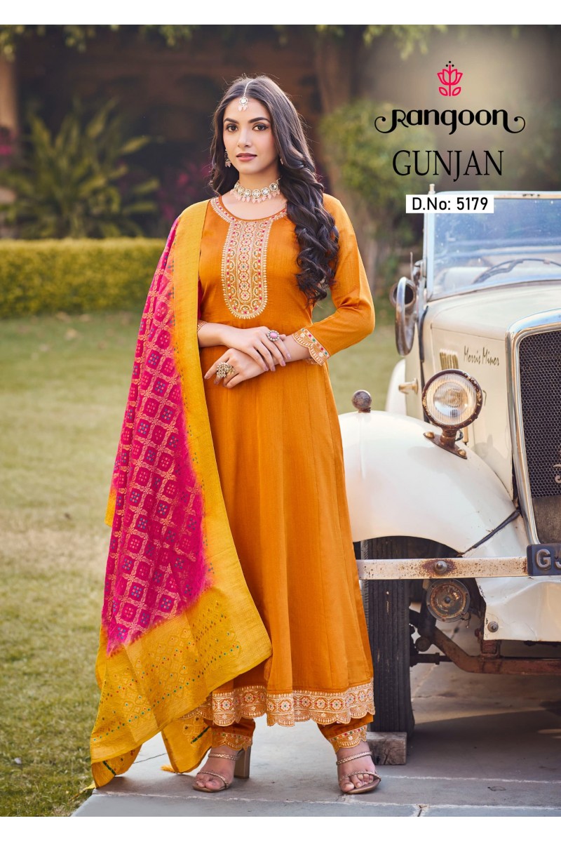 Rangoon Gunjan Anarkali Silk With Designer Readymade Kurti Wholesaler