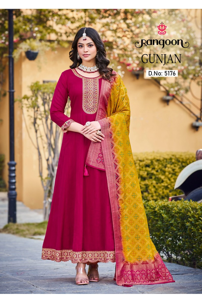 Rangoon Gunjan Anarkali Silk With Designer Readymade Kurti Wholesaler