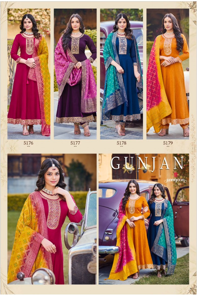 Rangoon Gunjan Anarkali Silk With Designer Readymade Kurti Wholesaler