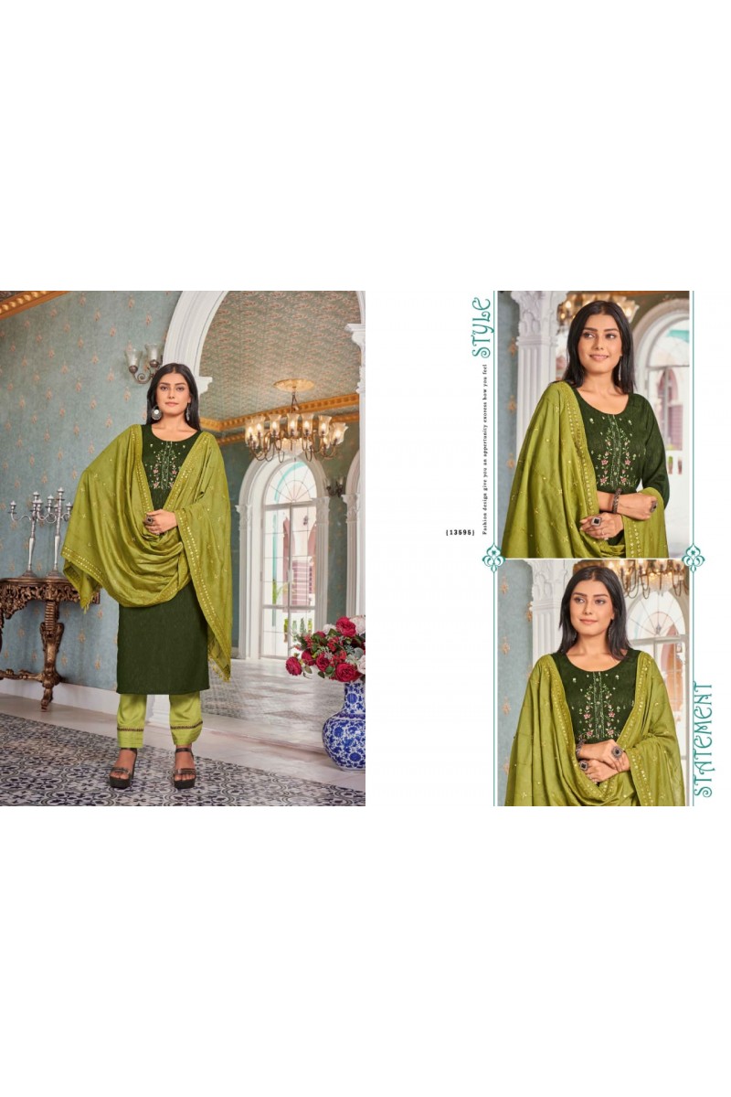  Kalaroop Jasmeen Designer Kurti With Bottom Dupatta Collection Catalog