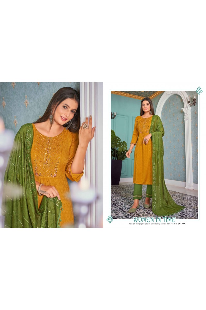  Kalaroop Jasmeen Designer Kurti With Bottom Dupatta Collection Catalog