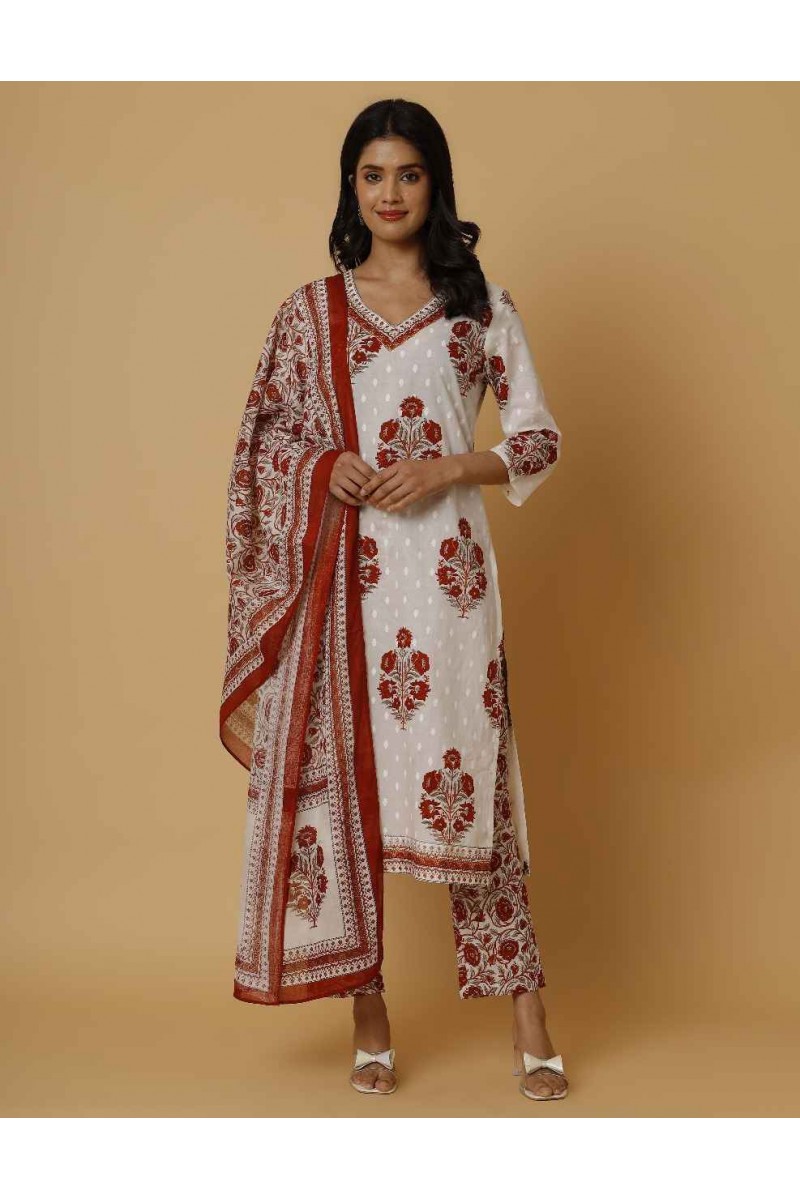 Junoon-2 Designer Cambric Cotton Anarkali Style Combo Set Kurtis
