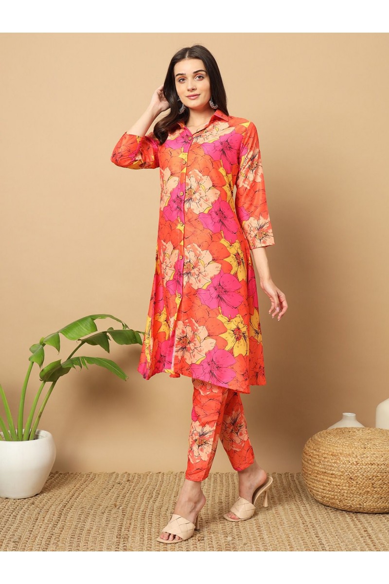 K-1114 Kurti With Pant Dupatta Printed Combo Size Set Collection